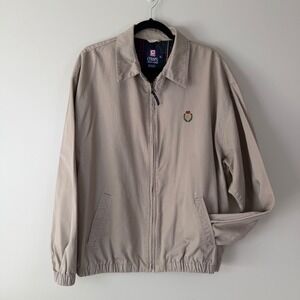 VIntage Chaps Ralph Lauren Mens LG Tan Harrington Jacket Full Zip Plaid Lined